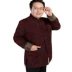 Winter Tang phù hợp với nam trung niên áo khoác gió Trung Quốc nam mặc cũ dài tay phù hợp với áo sơ mi vải thô bộ đồ nam nữ Trang phục dân tộc