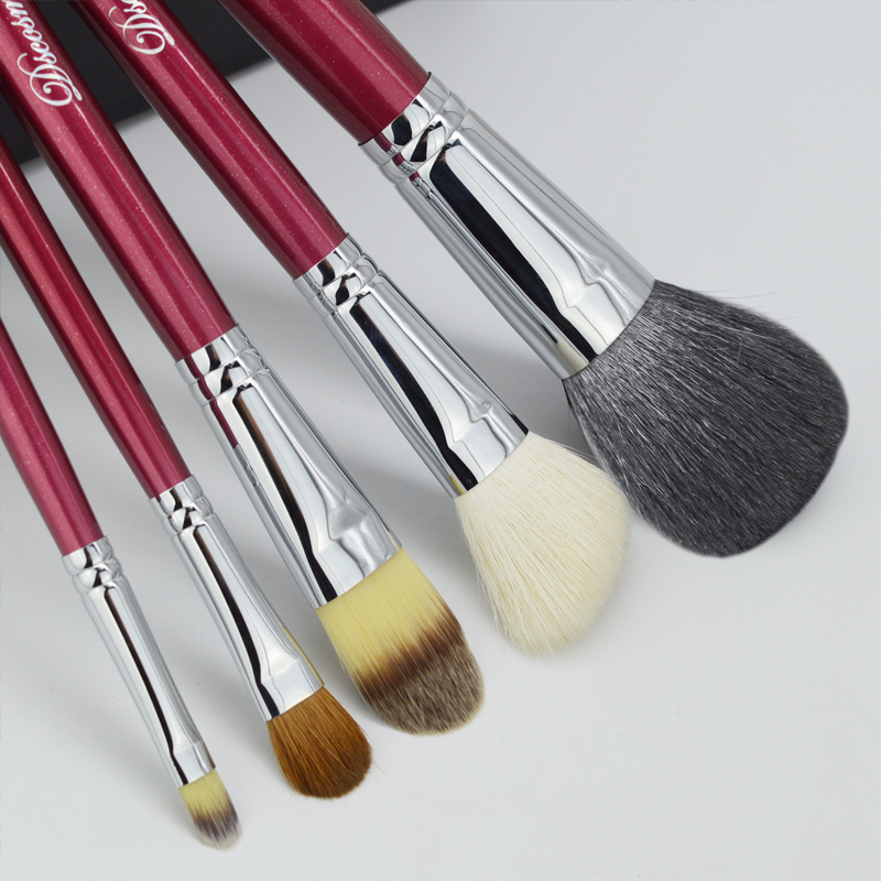 Empoetry Drunk Red Makeup 12 Combinations Animal Hair Makeup Brush Set Group Beginners Full Color Makeup Tool Portable Sleeve Brush