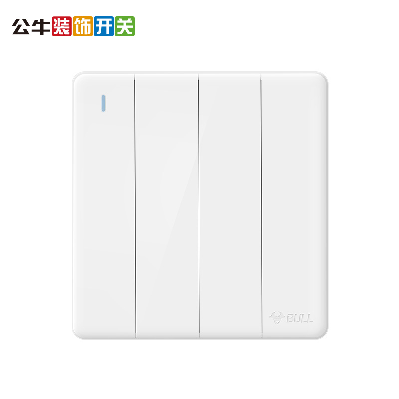 Bull Socket Flagship Socket Wall Switch Panel Socket Four Open Single Control Four Single Union 86 Concealed G28 White