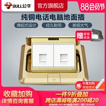 Bull socket Flagship switch foot socket All copper floor socket Ground plug ground socket Home computer phone