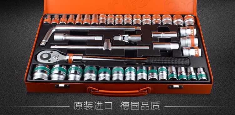 Đức Wilson WESSER 22-100 bộ cờ lê ổ cắm bằng tay inch mét đặt công cụ lốp xe