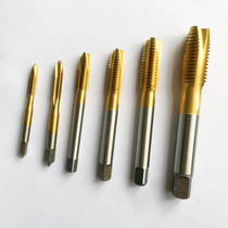 Titanium-plated spiral tip tap M3 4 5 6 8 10 16 Tap for apex machine Fine teeth for cobalt-containing stainless steel Inch