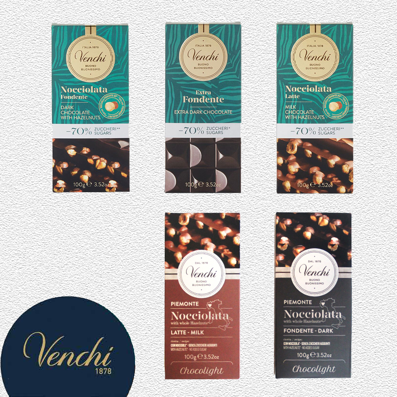 Italian imported Venchi smell Chee sugar-free hazelnut milk dark chocolate Row block no sucrose 100g