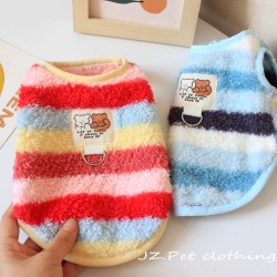 Dog Clothes, Pet Clothing, Small Dogs, Cute Cats, Bichon Frise, Autumn and Winter, Warm, Comfortable, Soft, Rainbow Velvet Vest