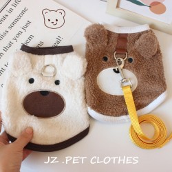 Autumn and Winter Clothing ins Fleece-Lined Warm Pet Dog Cute Clothes Teddy Bichon Poodle Cat Winter Clothes