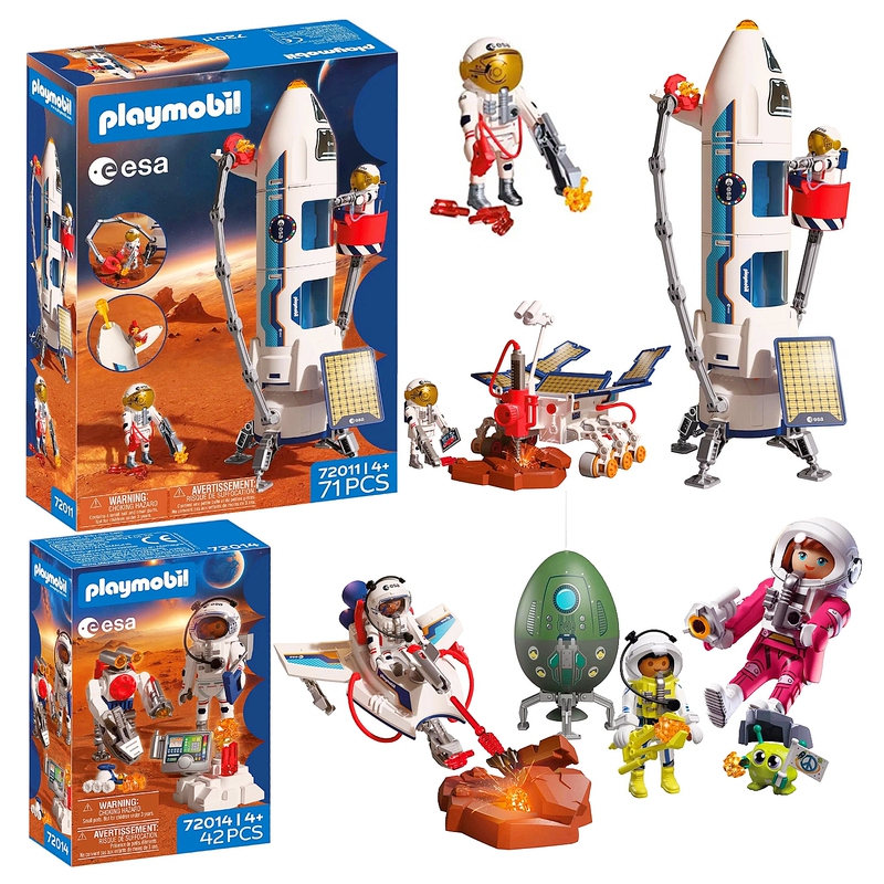 German Playmobil Space Rocket Toy Spaceship Toy Car Astronaut Building Blocks
