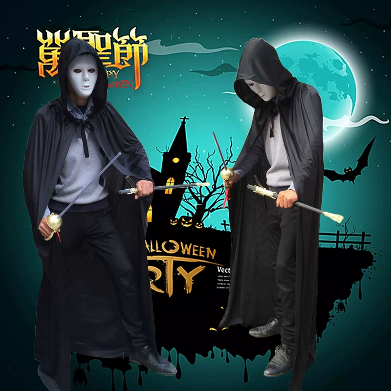 nhân vật halloween Trang phục Halloween dành cho người lớn và trẻ em áo choàng đen áo choàng thuật sĩ áo dây chết ma cà rồng trang phục hóa trang no halloween