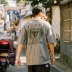 Chenwei mới hè hè bé trai áo thun ngắn tay sáng tạo in họa tiết thương hiệu hoang dã theo xu hướng Hồng Kông nửa tay áo - Áo phông ngắn