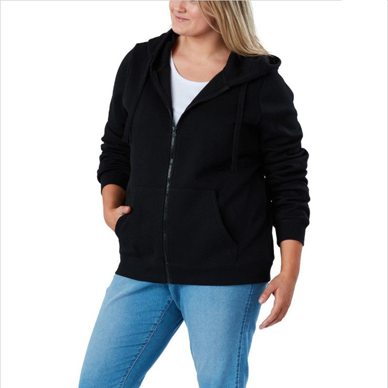 Foreign trade original in large number of women in fat mm autumn and winter plug jacket zipper sweater coat 300 kg