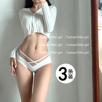 Sexy panties ladies bow new summer Korean comfortable Hollow Cross lace low waist strap breifs