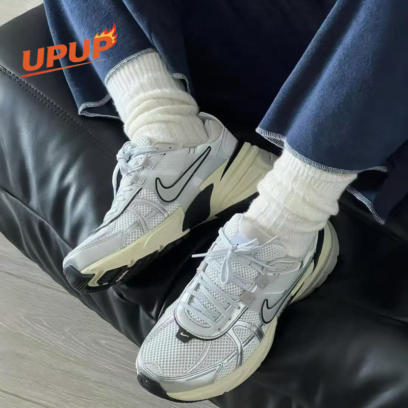 Cool City Nike V2K Run White Gray Red Casual Urban Commuter Running Shoes for Men and Women Fd0736-100