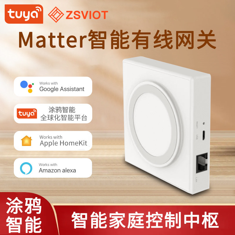 涂鸦Matter网关兼容HomeKit与谷歌 智能中控有线网关控制面板