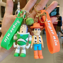 Animation Story Mobile Double Key Buckle Girl Lovely Cartoon Bookpack Couple Hanging Car Key Chain Small Pending