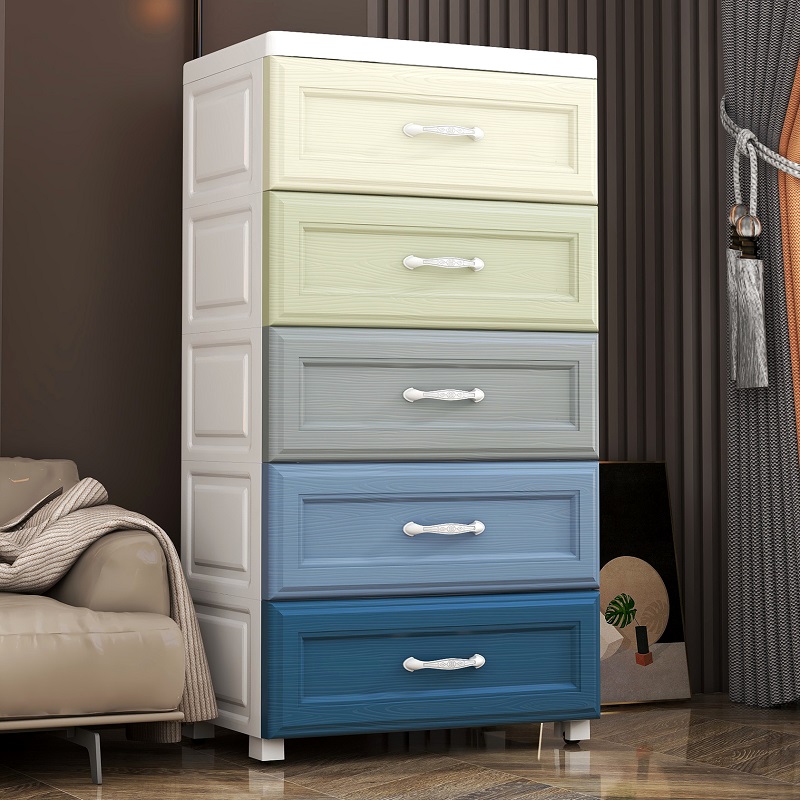 Drawer storage cabinet with wheel storage cabinet finishing box 45 wide plastic toy multi-layer cabinet home bedside table