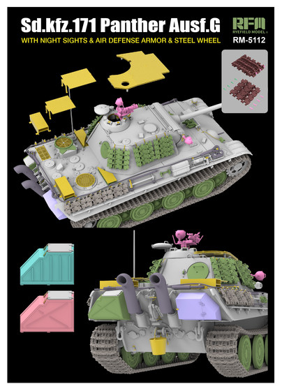 Liuqiu Model Wheatfield Rm-5112 Black Panther G-Type All-Steel Wheeled Type with Night Vision Device and Anti-Aircraft Armor 1/35