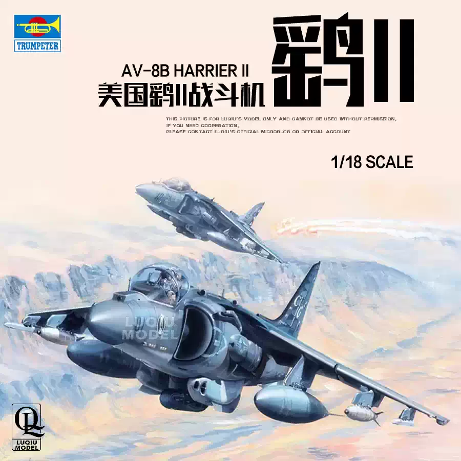1比18戰鬥機模型AV-8B鷂式戰機小號手拼裝軍事主題飛機收藏-Taobao-Tmall