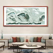 Snow Run Qiankun figure decorative painting mural Chinese living room sofa background wall hanging painting study office landscape Chinese painting