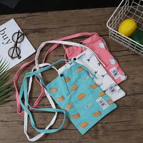 Japanese Joker literary canvas small bag snack series thin shoulder crossbody canvas bag invisible certificate passport bag