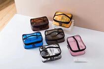 Transparent cosmetic bag female Net red ins Wind portable large capacity travel waterproof wash bag storage bag three-piece bag