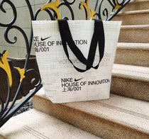 Shanghai 001 Sports Brands Black & White Cool Large Capacity Splash Water Environmental Protection Bag Shopping Bags Shopping Street Single Shoulder Bag