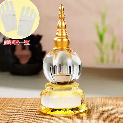 Large crystal stupa Stupa Tibetan Buddhist supplies Buddha hall Buddha front Bodhi tower Lotus tower pure copper ornaments