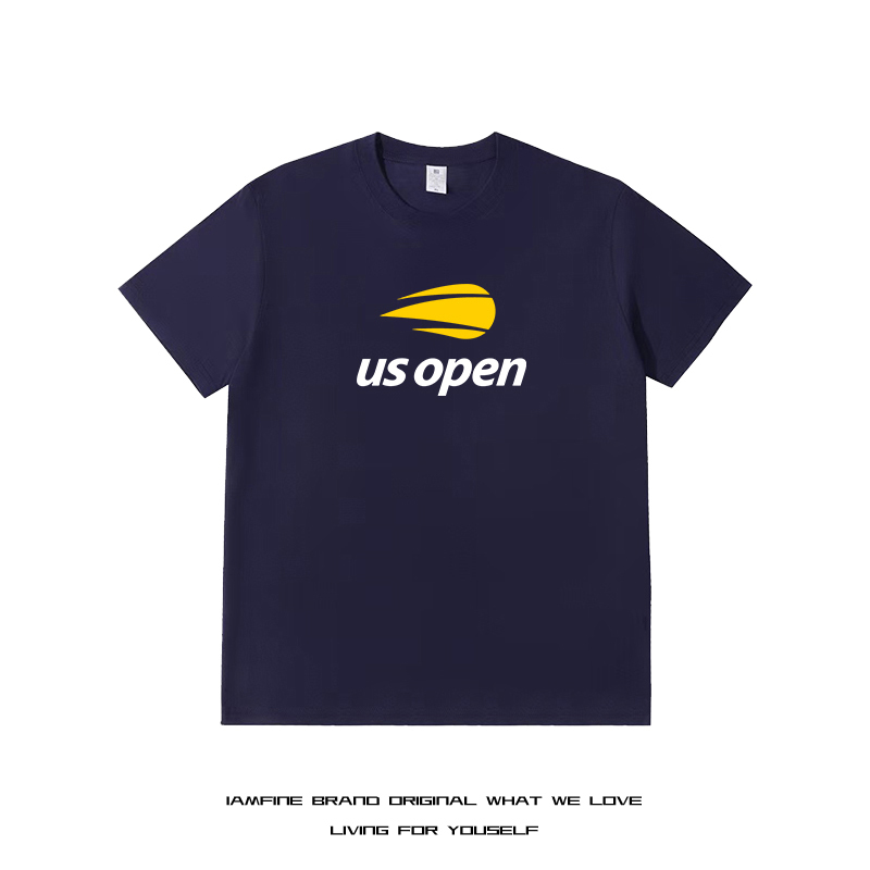 U.S. Open Casual Short-Sleeved T-Shirts for Men and Women, Four Major Tennis Tournament Sports Peripheral Training Clothes