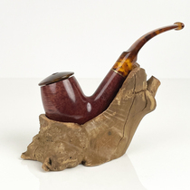 Marigold pipe stand pipe seat pipe display stand tree root tree burl hand personalized creative handmade