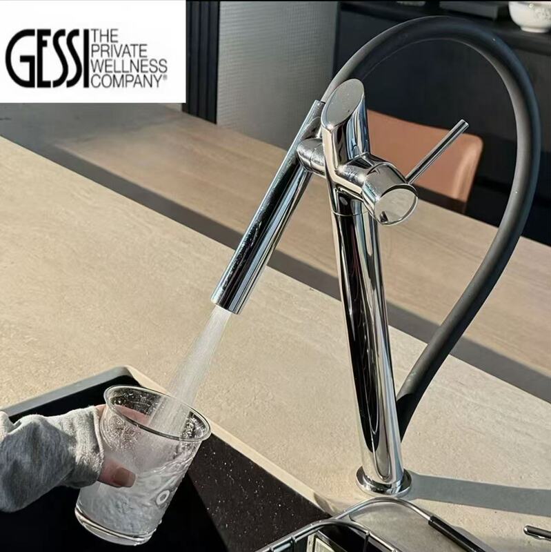 Italy's Gessl New High-End Quality All-Copper Kitchen Faucet with Advanced Aesthetics and Versatile Angled Design