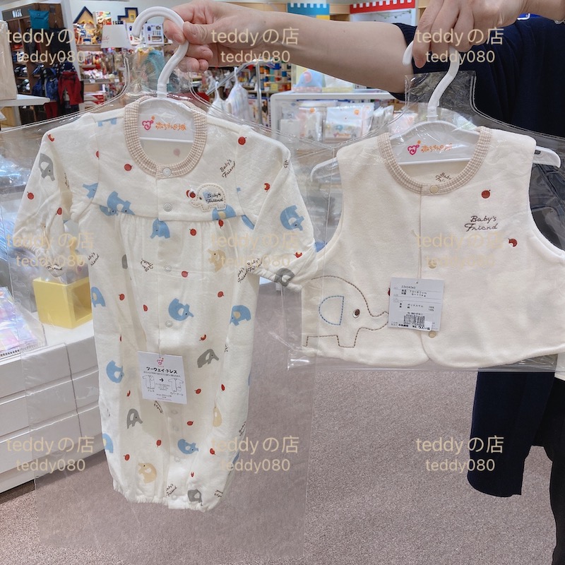 Japanese baby-made baby Acarpenter's city newborn baby pure cotton baby even in suit climbing suit for warm vest waistcoat