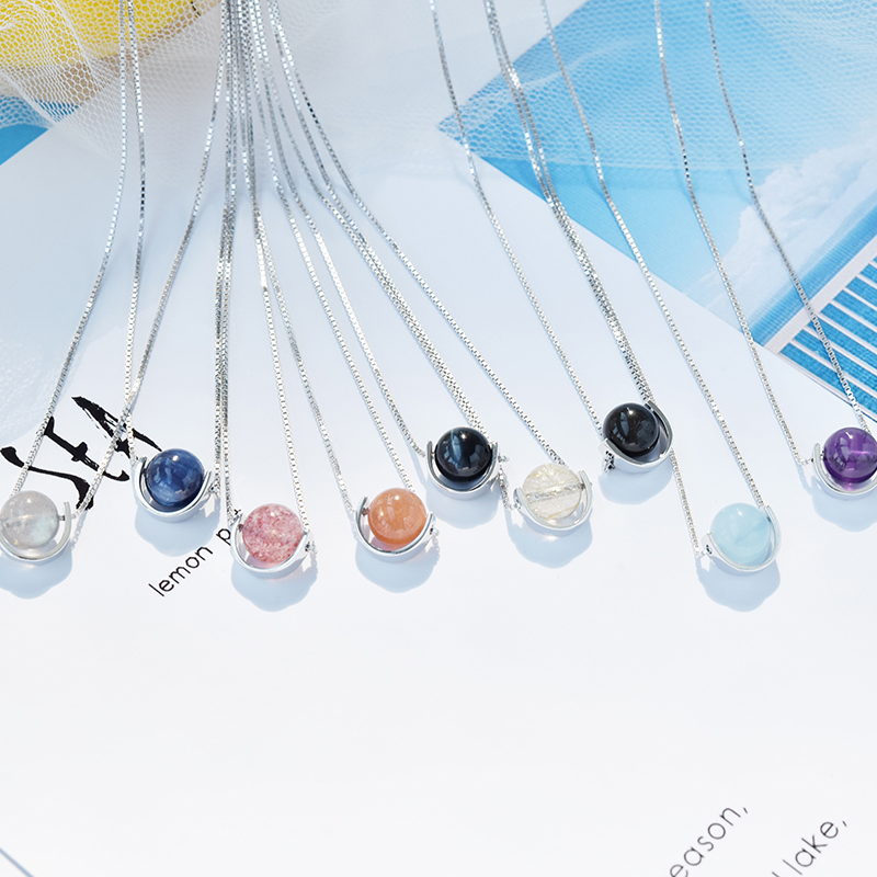 Fuyun Tiancheng everything goes well, good time crystal necklace female natural sterling silver choker koi King personality