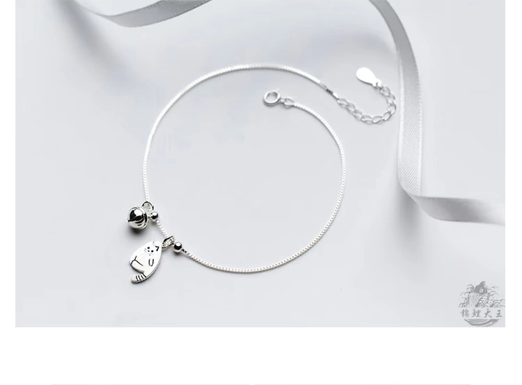 [Khuôn chống mốc | chuyển linh hồn ma quỷ] Tianling Lingling 铛 mèo chuông sterling bạc vòng chân | Vua Koi hoang dã lắc chân nữ thủ công