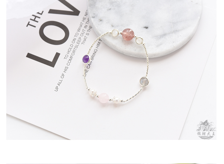 [Trường học tình yêu không sai] đốt quả đào pha lê dâu pha lê sterling bạc | koi vua vòng tay pnj