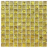 Лимонно-желтый, 25 золотых бриллиантов + цветение золотых цветов