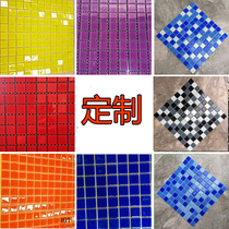 Hantron mosaic can be customized solid color crystal glass mosaic swimming pool tile kitchen bathroom wall stickers