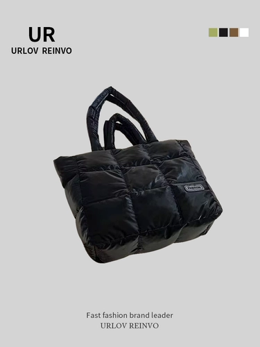 Вместительная и большая сумка через плечо с пухом, пуховик, демисезонная сумка на одно плечо, коллекция 2023