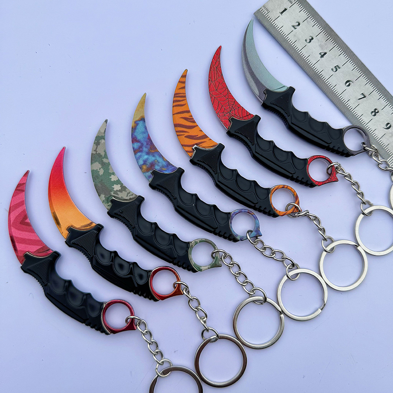 Csgo2 Mini Claw Knife Model Keychain Backpack Pendant Surface Hardened Tiger Tooth Alloy Material