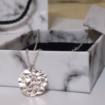 Original small crowdsourced pure silver round card 999 name lettering letter lettering solid engraved silver coin pendant necklace custom