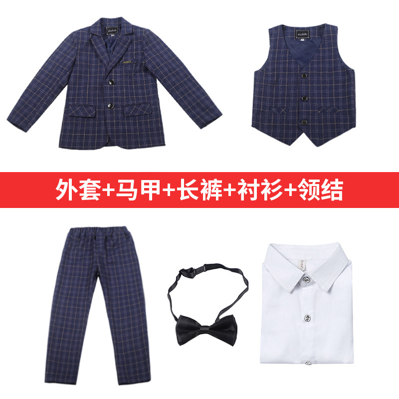 Trẻ em Little Flower Suit cưới chủ Piano Playing Dress Boy Suit Armor Violin Hiệu suất ăn mặc.