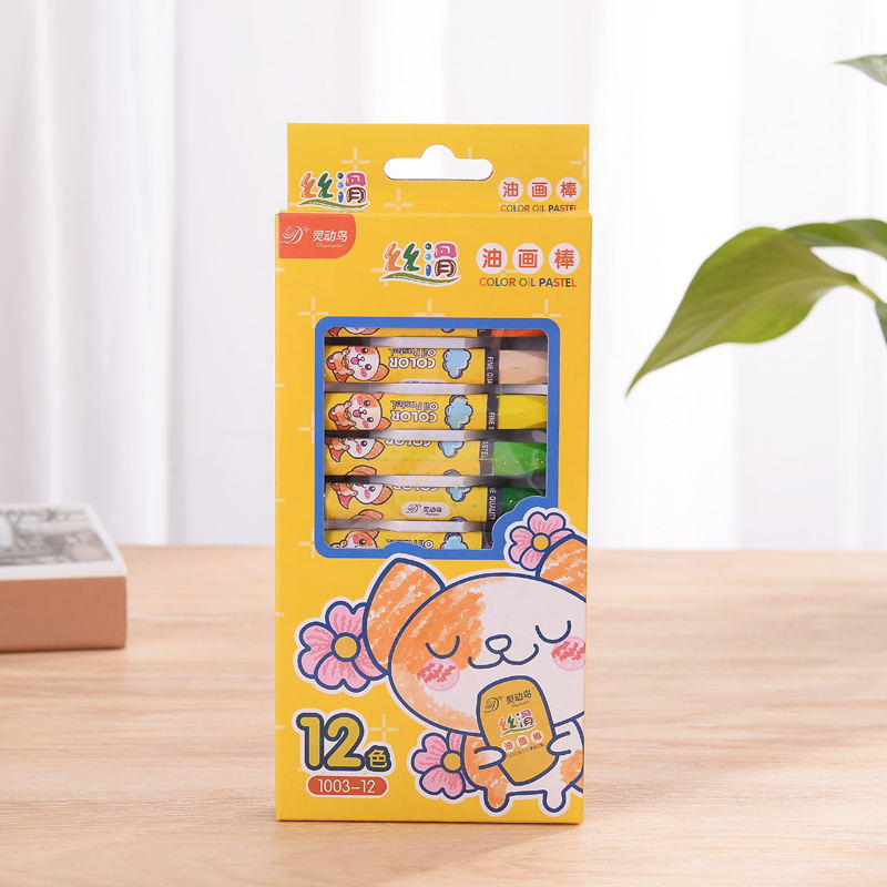 Han Edition Cartoon 12 Color Oil Painting Stick Primary And Middle School Students Wax Pen Children Painting Fine Art Supplies Washable Pen