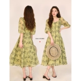 Весенняя летняя длинная юбка, платье, в цветочек