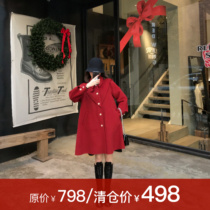 DALU cloak navy collar loose age age small man double coat women 2020 winter New temperament coat