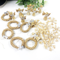  Kindergarten corridor blackboard newspaper DIY wheat tube handmade hanging dried flowers natural air-dried wheat ear tube flower decoration pastoral