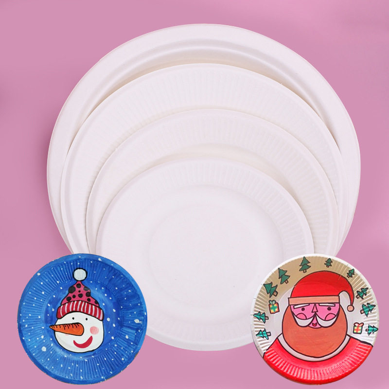 Children's hand-made DIY creative painting painting pattern paper disc disposable pulp disc