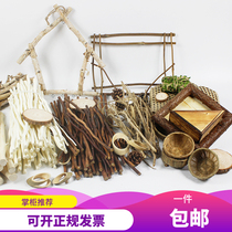 Kindergarten creative handmade DIY Huanchuang forest branch decoration wall area corner nature stick material