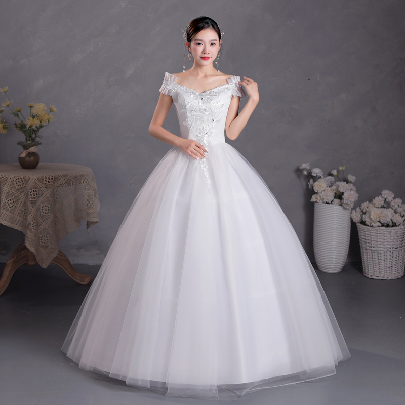 Wedding Dress Sexy Shoulder V Neck Slim Princess Large Size Floor-Length Wedding Dress 2023 New Bride Wedding Dress Wedding Dress Sexy Shoulder V Neck Slim Princess Large Size Floor-Length Wedding Dress 2023 New Bride Wedding Dress