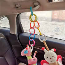 Pram toy hanging Ring connection rainbow ring pull hand grab ring newborn baby stroller doll anti-drop adhesive hook