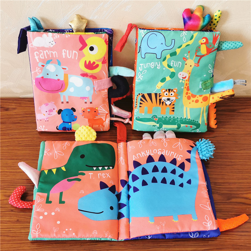 Baby stereo tail book cloth Yiji early teaching 01 - 2 - 3 years old baby tears a tight paper to soothe toys