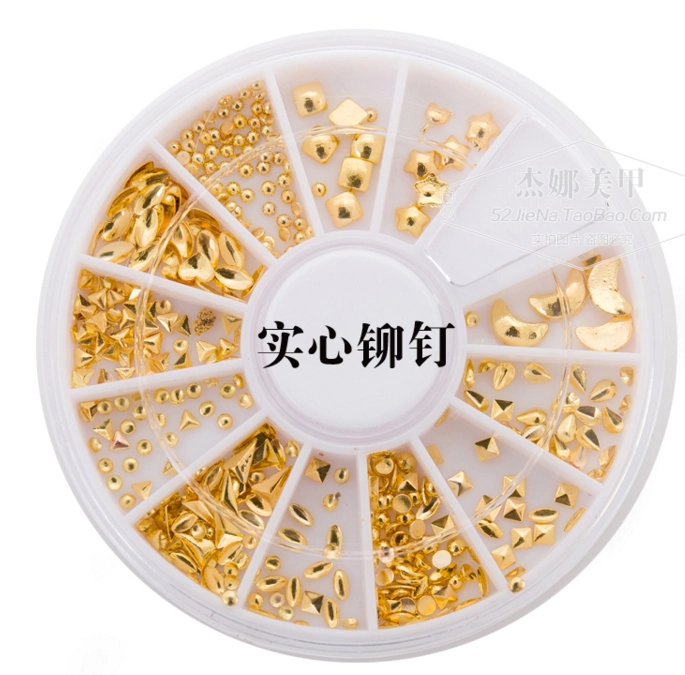 Dụng cụ làm móng Đồ trang sức bằng kim loại Đinh tán Đóng hộp Đinh tán hỗn hợp Tổ làm móng Trang sức vàng và bạc Trang sức kim cương Ưu đãi đặc biệt - Công cụ Nail