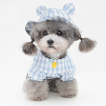 Small Dogs Clothes Spring Summer Clothing Slim Fit Teddy Plaid Two Feet Pet Small Dog Puppies Big-boy Pooch Spring Summer Season