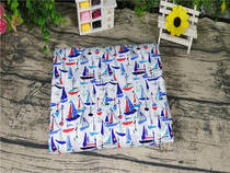 Brand childrens clothing tail single fabric childrens clothing fabric White background sailing sailboat cotton silk cloth 1 45 meters wide 8 5 yuan and a half